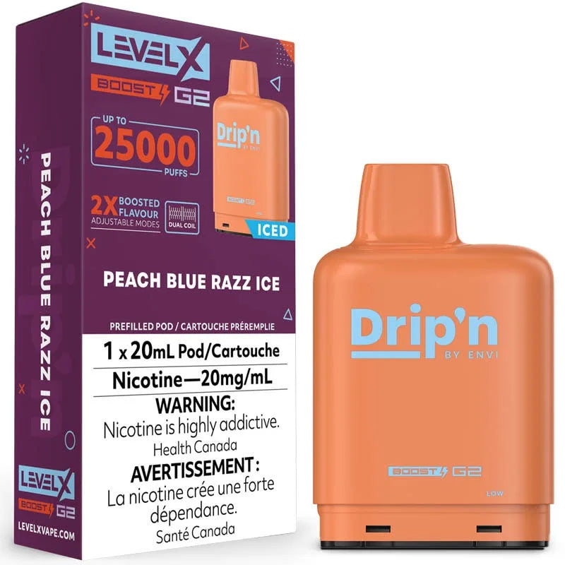 Level X Boost G2 Pod - Drip'n: Peach Blue Razz Ice