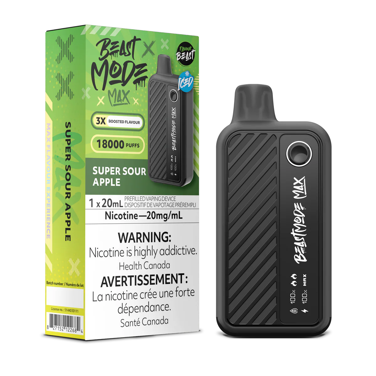 Beast Mode Max  Super Sour Pineapple (Iced) Disposable Vape