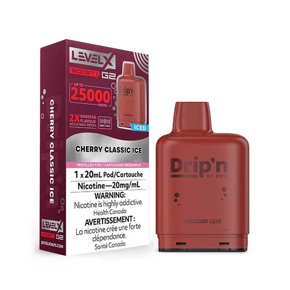 Level X Drip’n G2 Boost 25K Pod – Cherry Classic Iced