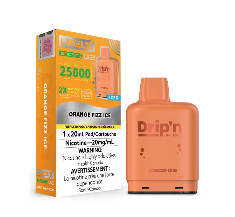 Orange Fizz Ice Drip'n Level X Boost G2 Pods